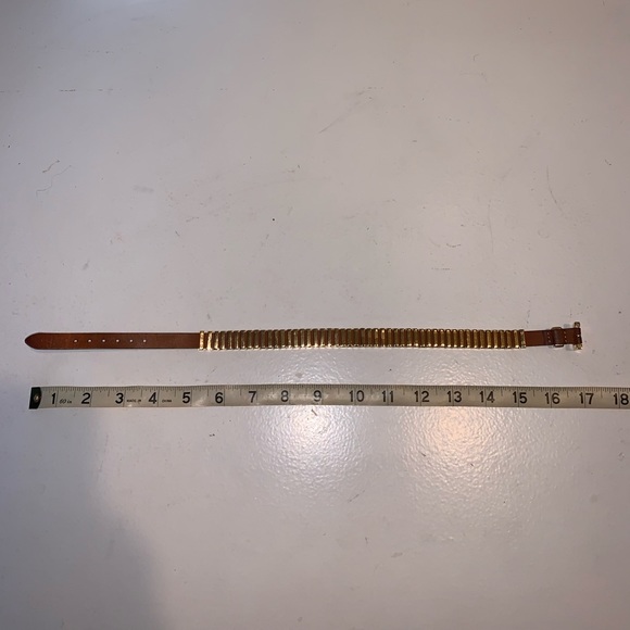 MK cognac leather & gold double wrap bracelet - Picture 5 of 8